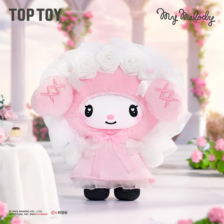My Melody & Kuromi - Vinyl Plush Keychains 15cm - Angel Garden Series - Blind Box - 1 Unidade